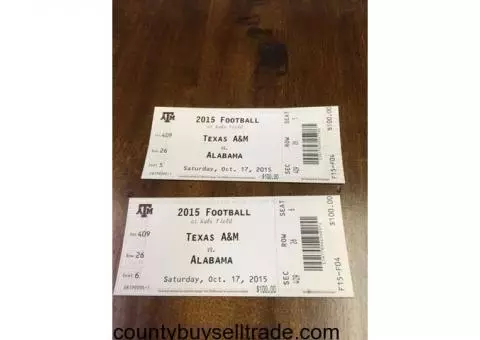 Alabama v. Texas A&M Football Tickets